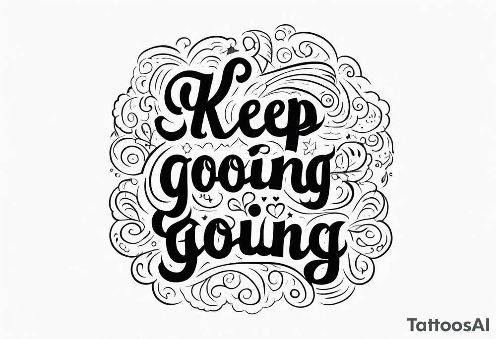 text Keep Going tattoo idea