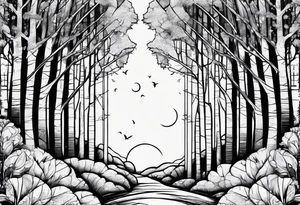 Poplar tree avenue tattoo idea