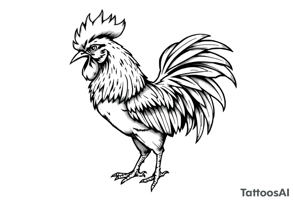 combat rooster tattoo idea