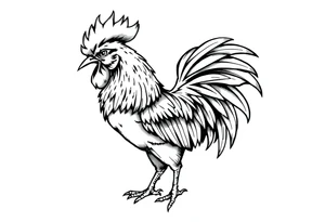 combat rooster tattoo idea