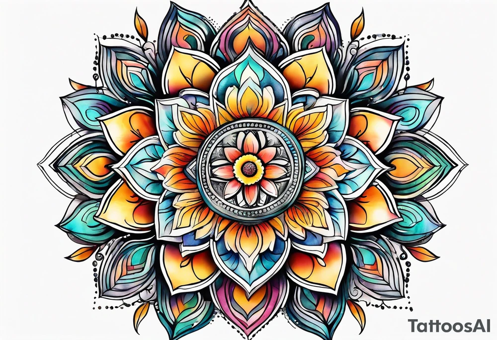 Mandala flower tattoo idea