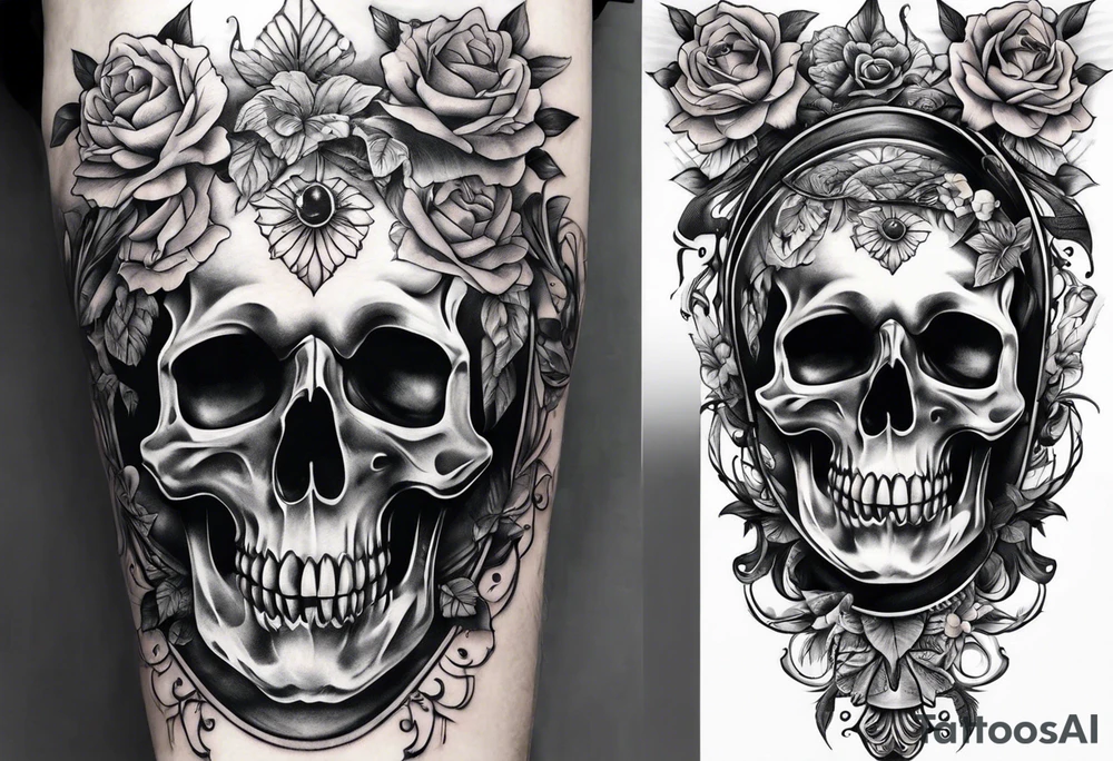 Memento mori sleeve tattoo design tattoo idea