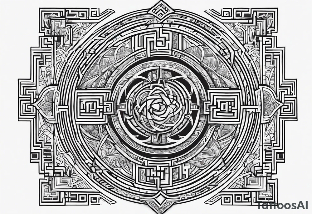 Walk in lifes labirinth tattoo idea