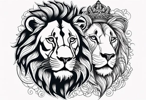 lion and lioness tattoo idea
