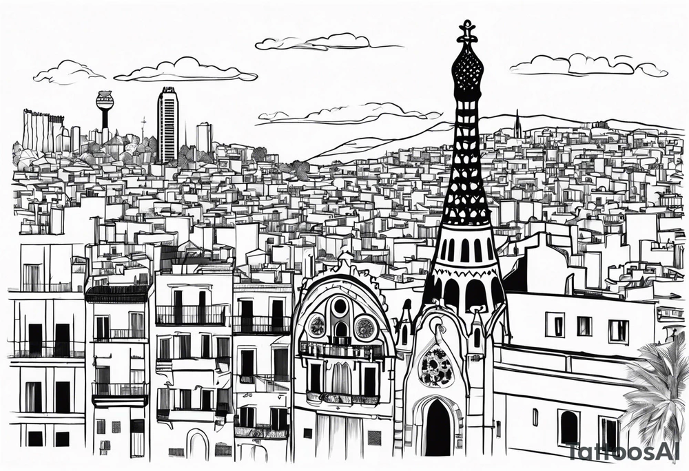 City of Barcelona and Barcelona culture tattoo idea