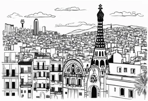 City of Barcelona and Barcelona culture tattoo idea
