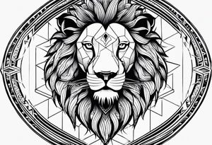 Lion eyes tattoo for forearm with a small family aspect of it, a symbol for sikhism and thorns tattoo idea