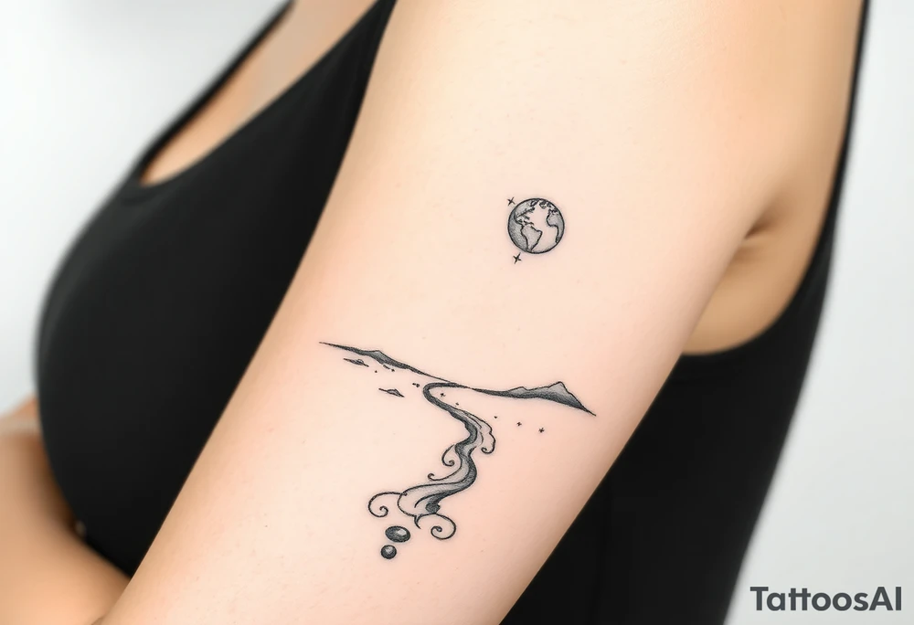 Pathway to earth 
scene leading to the cosmos tattoo idea