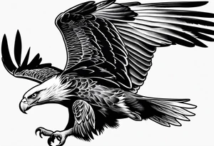 supper eagle flying up tattoo idea