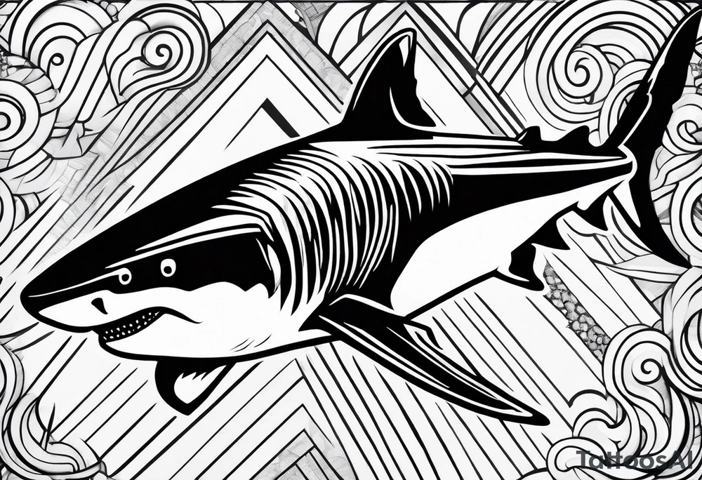 tiger shark with cool texture pattern top view tattoo idea tiger shark with cool texture pattern top view tattoo idea
