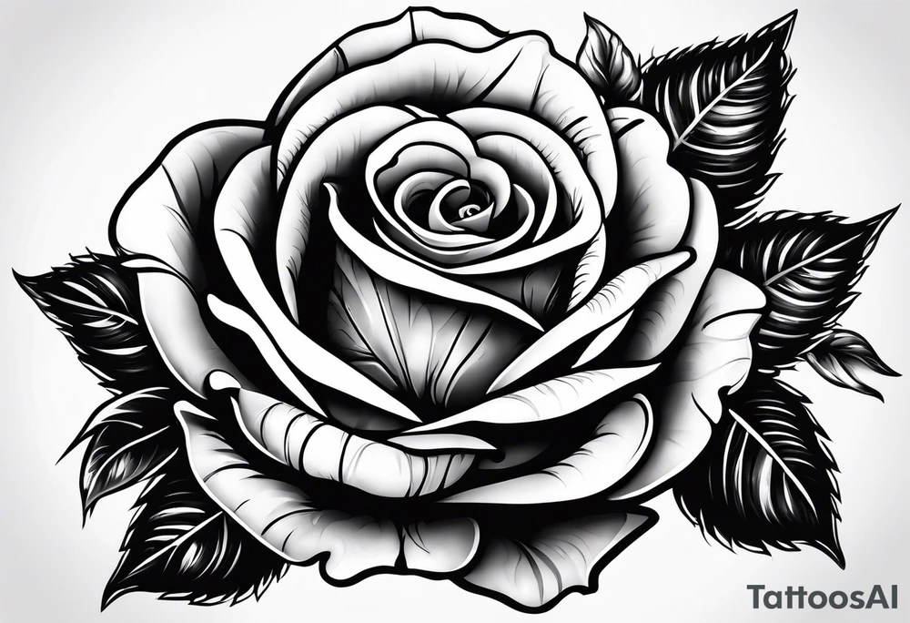 clock with a rose tattoo idea