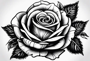 clock with a rose tattoo idea