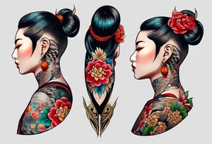 Traditional japanese neck tattoo tattoo idea