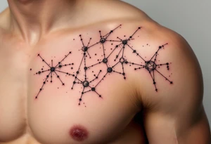 A Set of Constellations That Represent Your Family’s Birth Months (red and black) tattoo idea