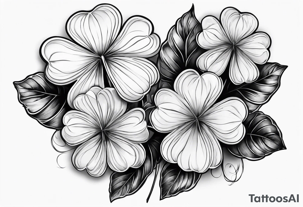 fine line three leaf clover tattoo idea