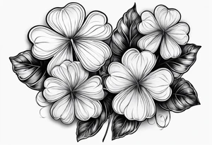 fine line three leaf clover tattoo idea