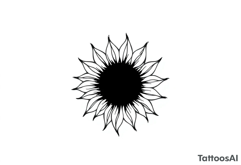 Half sun half sunflower tattoo idea