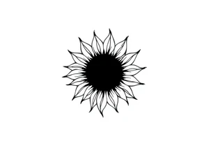 Half sun half sunflower tattoo idea