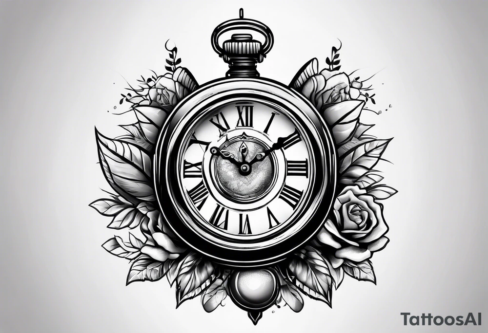 Grenade and clock tattoo idea