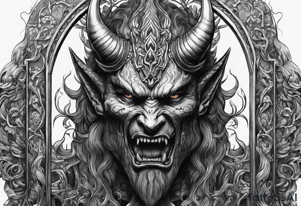 The demon enters the gate tattoo idea