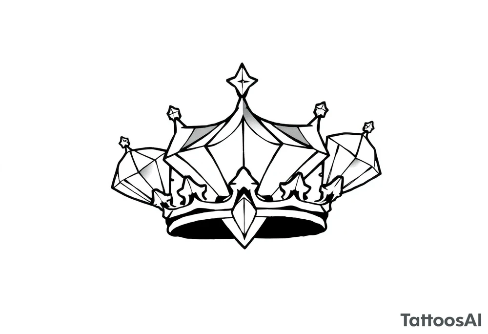 Crown diamonds tattoo idea