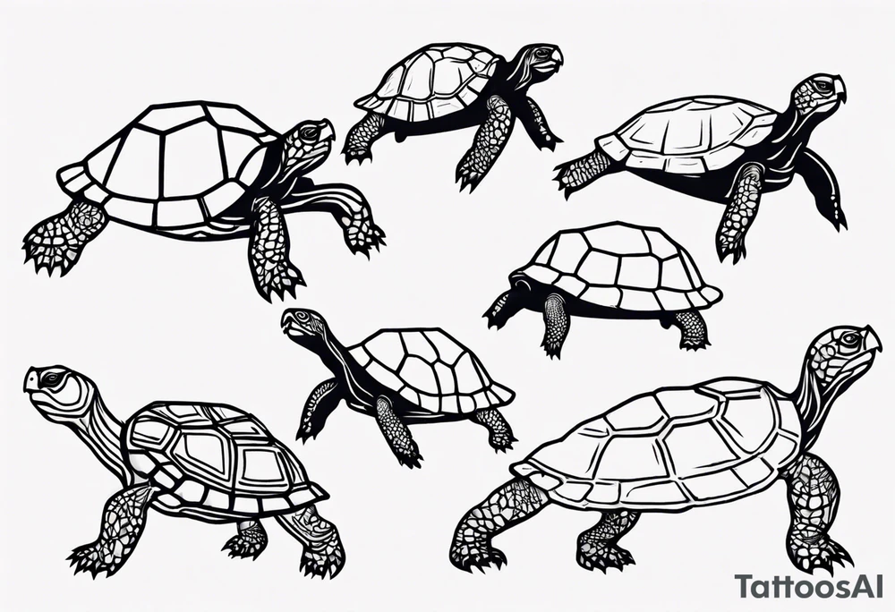 One line tortoise tattoo idea