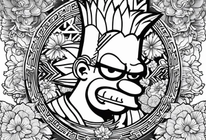 Bart Simpsons rapper tattoo idea