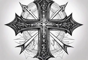 Lightning bolt through a cross tattoo idea