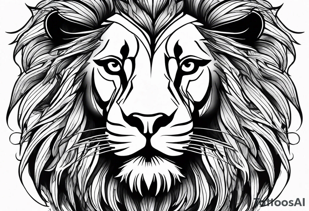 powerful majestic lion, close-up tattoo idea