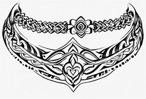 Ankle bracelet tattoo with feminine style and larger in the centre. Show on higher ankle tattoo idea