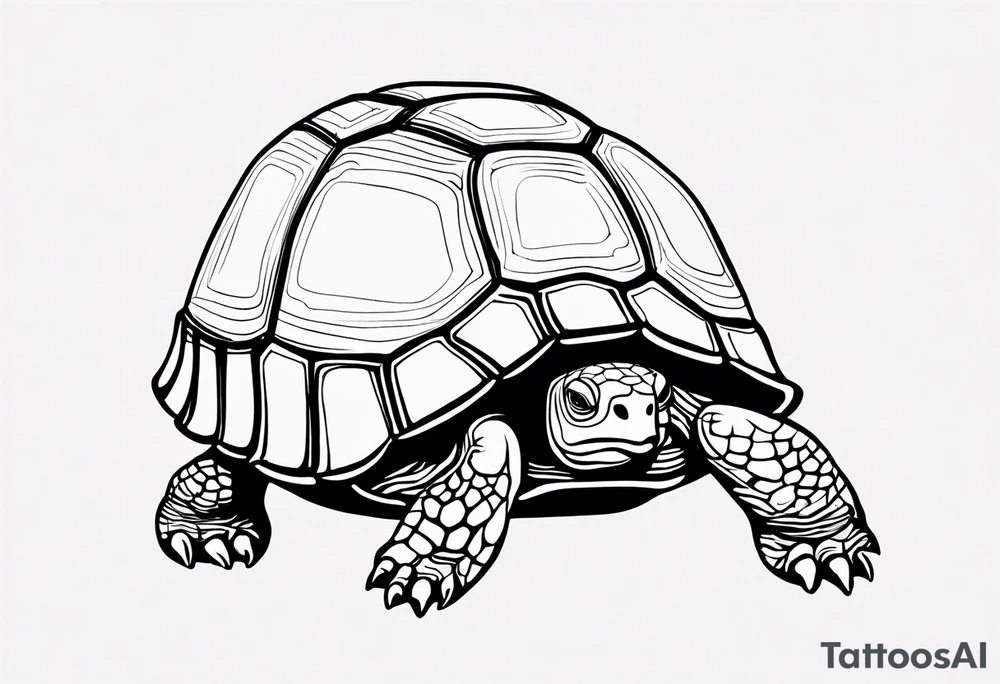 One line cartoonish tortoise reminding you to go slow tattoo idea