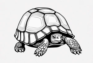 One line cartoonish tortoise reminding you to go slow tattoo idea