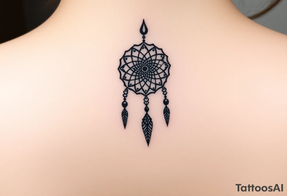 Nia letters with a dreamcatcher tattoo idea