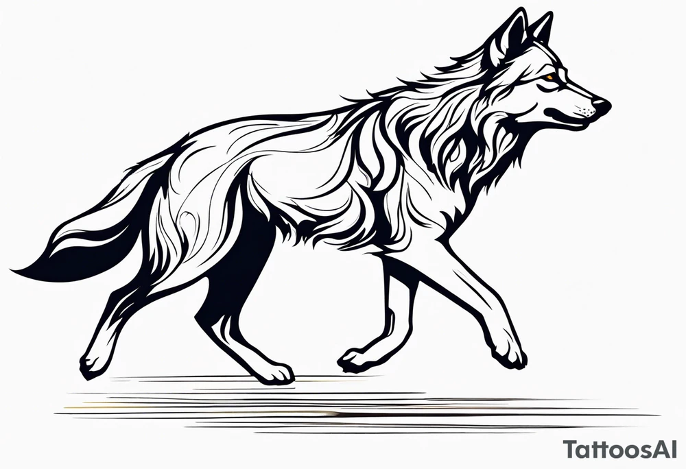 strength, small, running young wolf, elegant, armenian, sun, lenghty tattoo idea