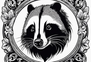 aggressive and killer badger/wolverine with cute face and some quotes tattoo idea