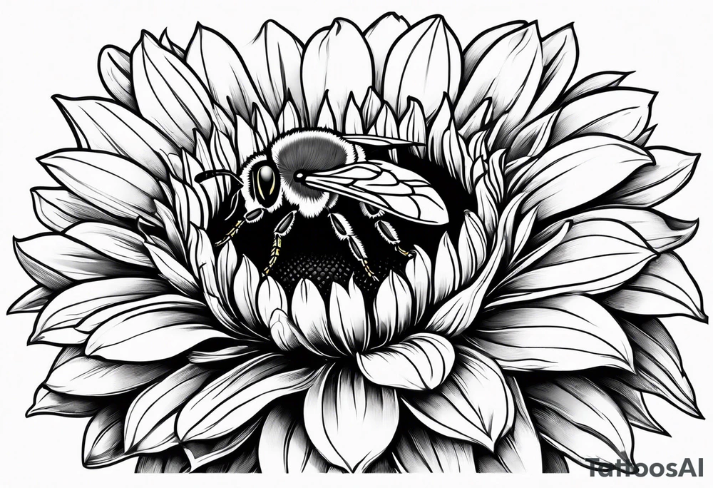 Bumble bee, lemur, sunflower tattoo idea