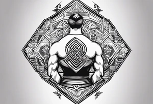 upper back tattoo that represent martial art tattoo idea