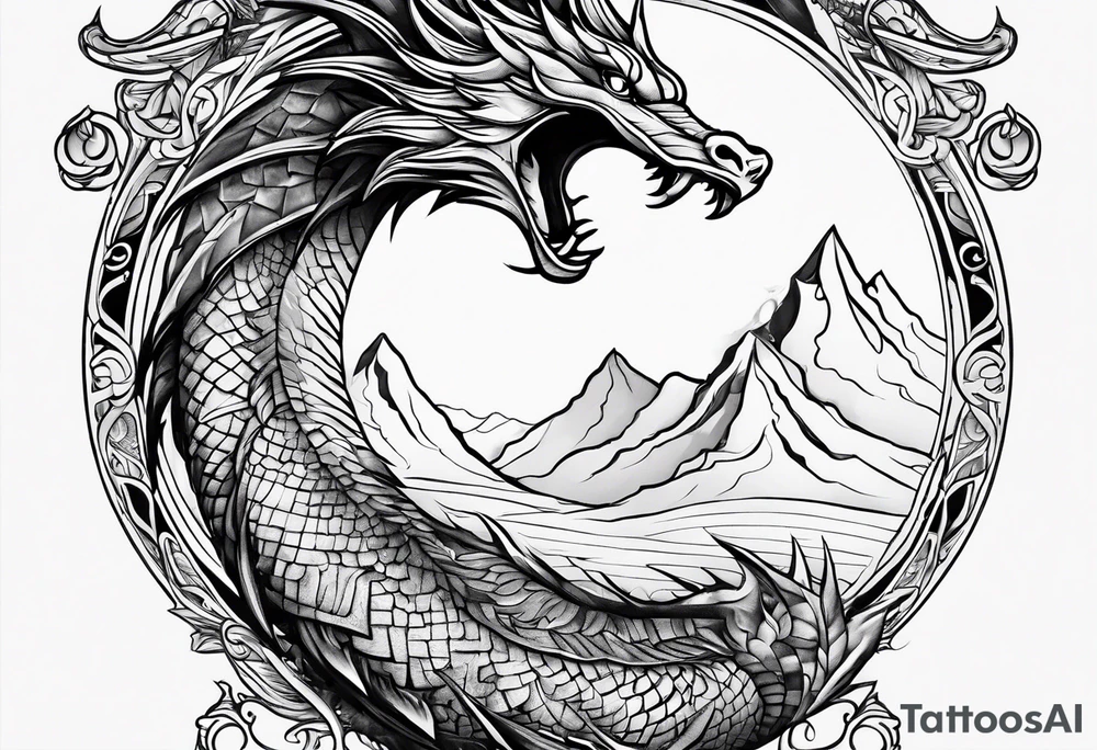 Drachenkopf unten tattoo idea