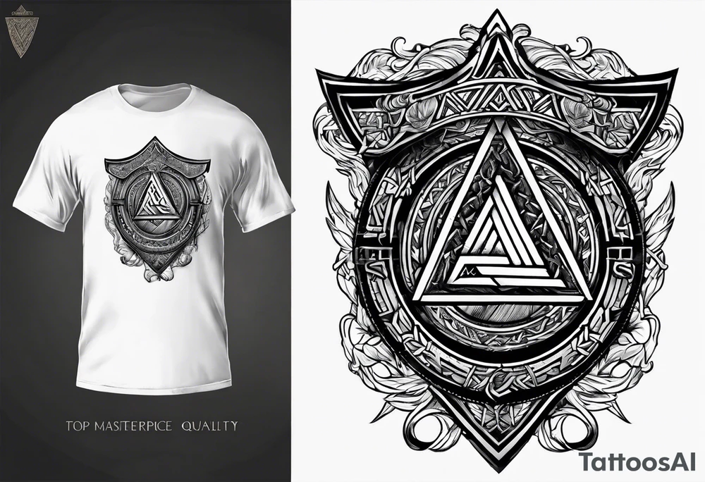 Valhalla valknut shield axe tattoo idea