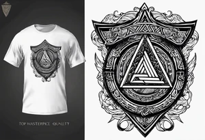 Valhalla valknut shield axe tattoo idea