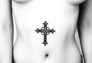 Gothic style cross tattoo idea