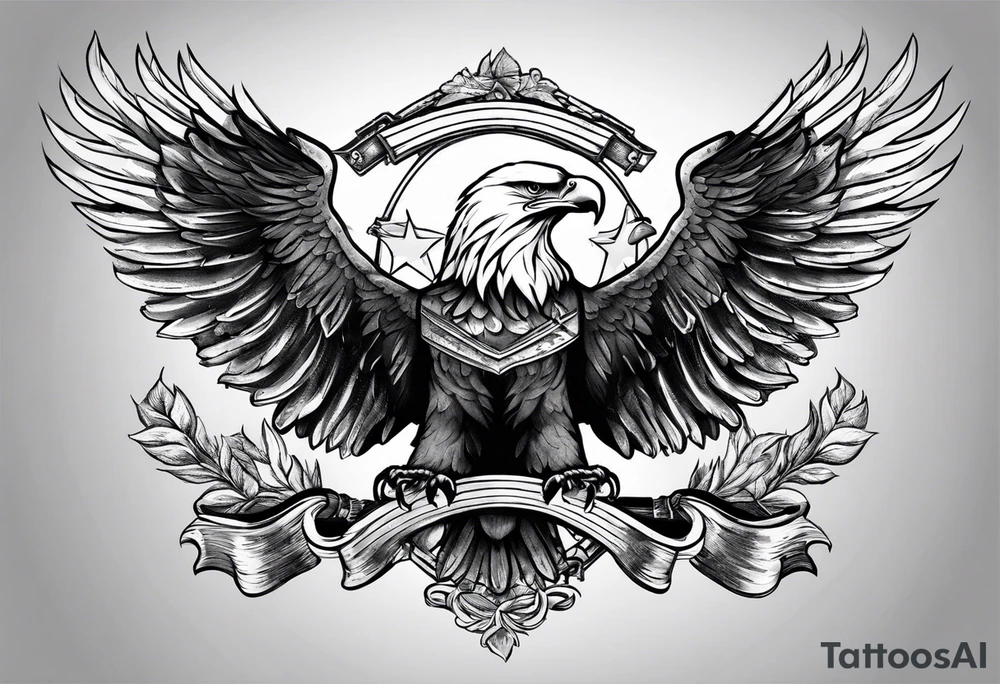 Two eagle holding albanian flag tattoo idea