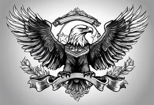 Two eagle holding albanian flag tattoo idea