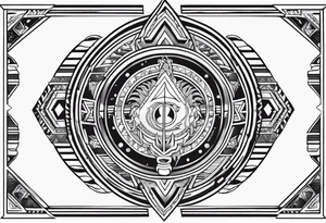 Arm band Comanche native symbols with Aquarius theme tattoo idea