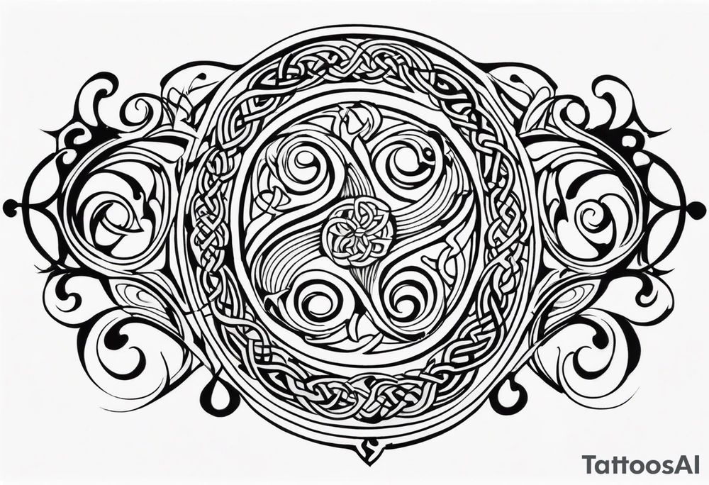 Celtic style bass clef tattoo idea