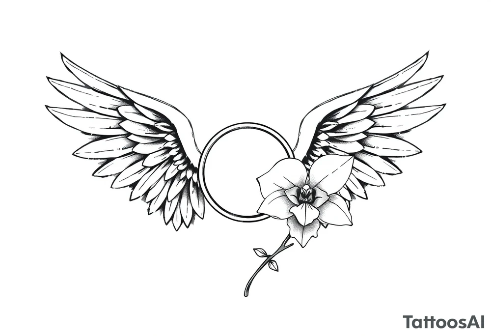 Wings with infinity loop inside and an orchid tattoo idea Wings with infinity loop inside and an orchid tattoo idea