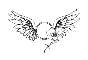 Wings with infinity loop inside and an orchid tattoo idea