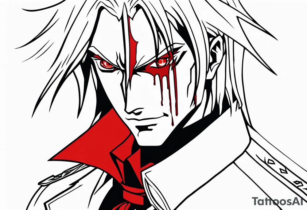 Alucard's bleeding tear tattoo in Hellsing tattoo idea