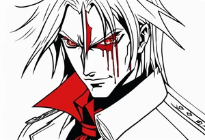 Alucard's bleeding tear tattoo in Hellsing tattoo idea