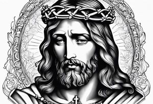 Jesus hands with a rosary tattoo idea
